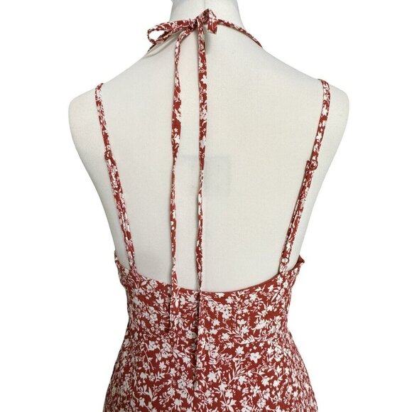 HYFVE HYFVE HYFVE Double‎ Strap Floral Backless Dress Women's Medium Rust NEW - Picture 5 of 16